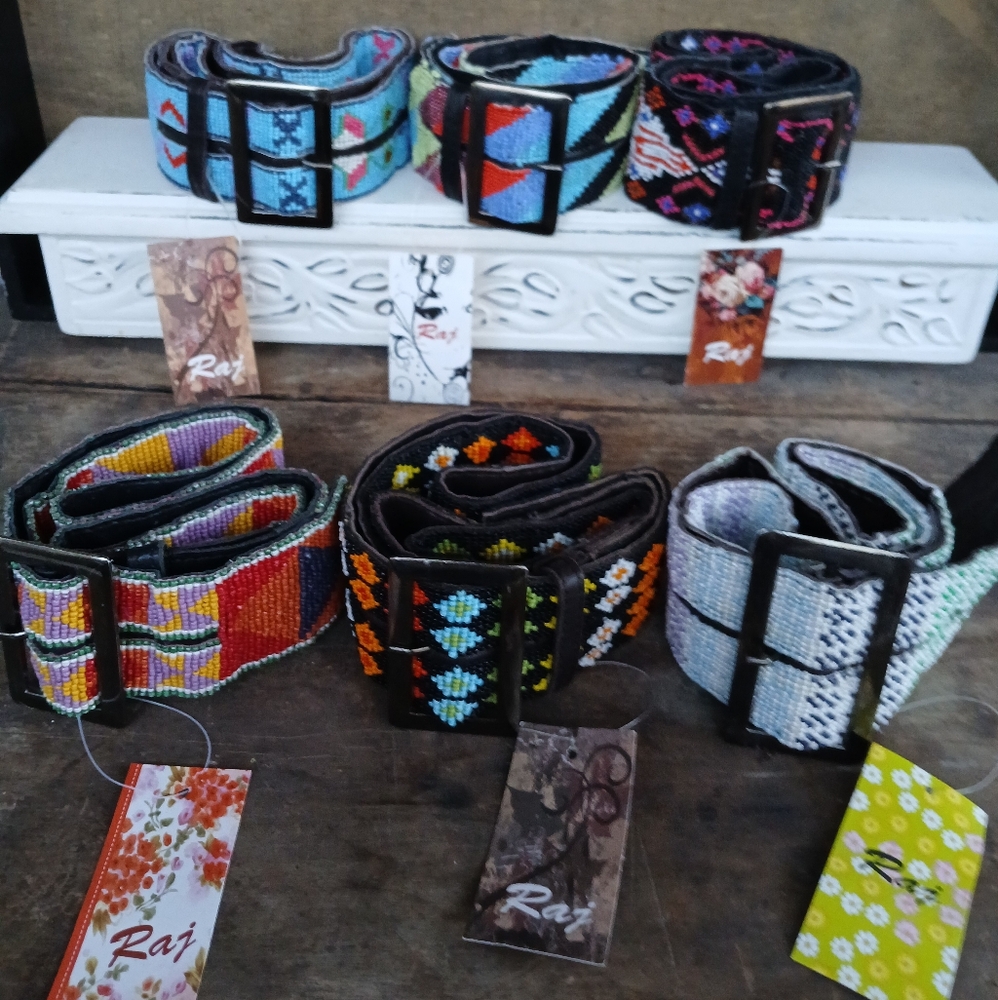 ONLY 2 LEFT 💕 RAJ GLASS BEADED BELTS VARIOUS DESIGNS